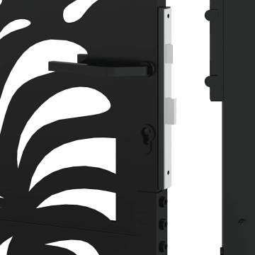 Elegant Garden Gate Black 105x130 cm Steel Wave Design