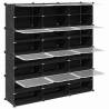 Storage Cube Organiser with 12 Cubes & Doors - Black PP