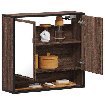 Brown Oak Bathroom Mirror Cabinet - 65x20x60 cm | HipoMarket