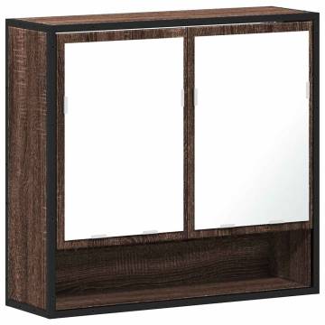 Brown Oak Bathroom Mirror Cabinet - 65x20x60 cm | HipoMarket