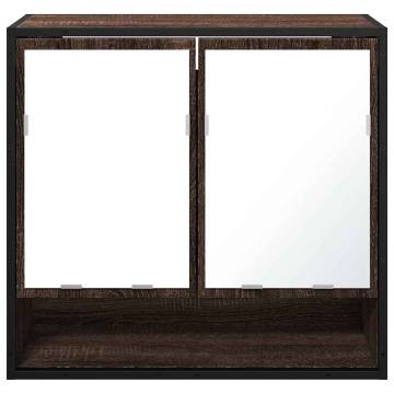 Brown Oak Bathroom Mirror Cabinet - 65x20x60 cm | HipoMarket