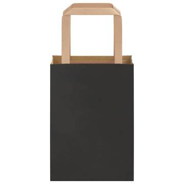 Black Paper Bags with Handles - 250 pcs | Eco-Friendly Packaging