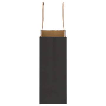 Black Paper Bags with Handles - 250 pcs | Eco-Friendly Packaging