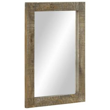 Stylish Bathroom Mirror 50x2.5x70 cm Solid Wood | HipoMarket