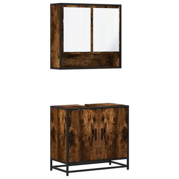 2 Piece Bathroom Furniture Set in Smoked Oak - Stylish & Durable