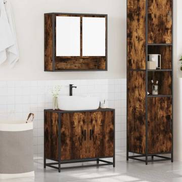 2 Piece Bathroom Furniture Set in Smoked Oak - Stylish & Durable