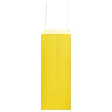 Sustainable Yellow Paper Bags with Handles - 250 pcs