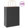  Paper Bags 50 pcs with Handles Black 26x12x35 cm Colour black Size 26 x 12 x 35 cm Quantity in Package 50 