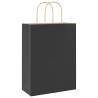 Black Paper Bags with Handles - 50 pcs | Durable & Recyclable