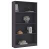 4-Tier Book Cabinet Grey - Stylish Storage Solution 80x24x142 cm