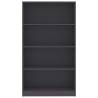 4-Tier Book Cabinet Grey - Stylish Storage Solution 80x24x142 cm