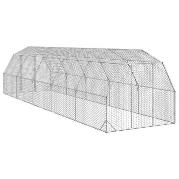 Durable Chicken Run 2.5x10m Galvanised Steel | Hipomarket