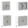 4 Piece Kitchen Cabinet Set - Kalmar Concrete Grey