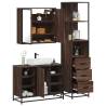  3 Piece Bathroom Furniture Set Brown Oak Engineered Wood Colour brown oak Number of 1 