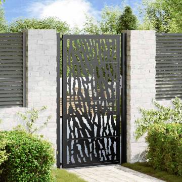 Garden Gate Black 105x180 cm Steel Trace Design - HipoMarket