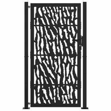 Garden Gate Black 105x180 cm Steel Trace Design - HipoMarket