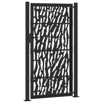 Garden Gate Black 105x180 cm Steel Trace Design - HipoMarket