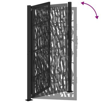 Garden Gate Black 105x180 cm Steel Trace Design - HipoMarket