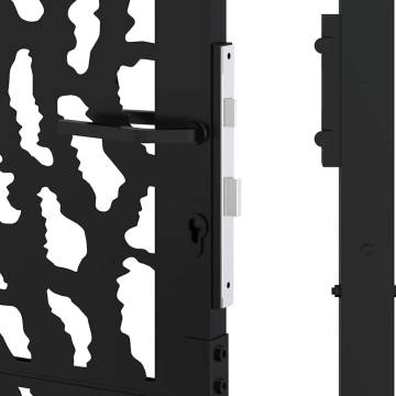 Garden Gate Black 105x180 cm Steel Trace Design - HipoMarket