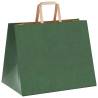 Eco-Friendly Green Paper Bags with Handles - 250 Pcs