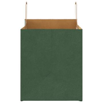 Eco-Friendly Green Paper Bags with Handles - 250 Pcs