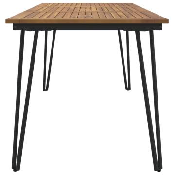 Garden Table with Hairpin Legs - Solid Acacia Wood 160x80 cm