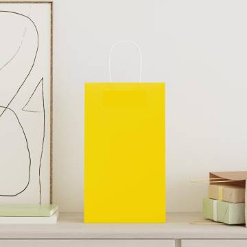 Paper Bags 250 pcs with Handles Yellow - Eco-Friendly & Durable