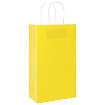 Paper Bags 250 pcs with Handles Yellow - Eco-Friendly & Durable