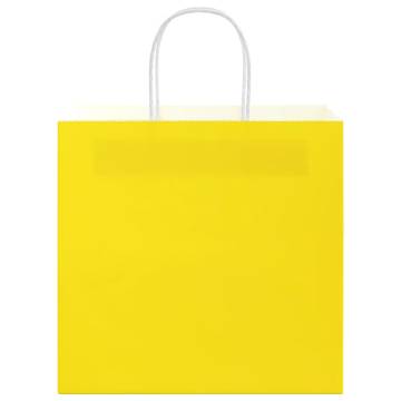 Paper Bags 250 pcs with Handles Yellow - Eco-Friendly & Durable