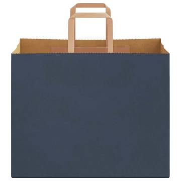 250 Blue Paper Bags with Handles - Eco-Friendly & Durable