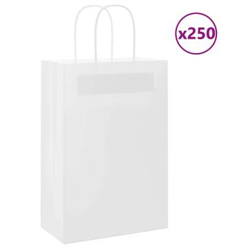 Paper Bags with Handles - 250 pcs White | HipoMarket