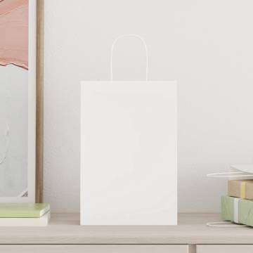 Paper Bags with Handles - 250 pcs White | HipoMarket