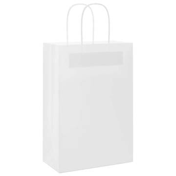 Paper Bags with Handles - 250 pcs White | HipoMarket