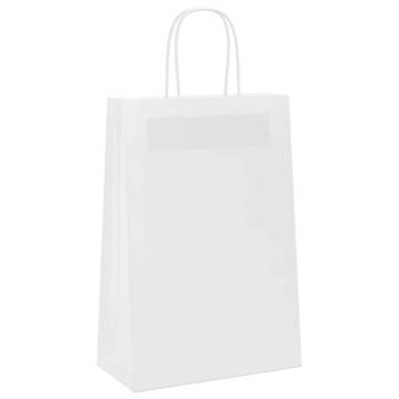 Paper Bags with Handles - 250 pcs White | HipoMarket