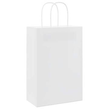 Paper Bags with Handles - 250 pcs White | HipoMarket