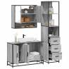  3 Piece Bathroom Furniture Set Grey Sonoma Engineered Wood Colour grey sonoma Number of 1 