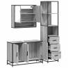 3 Piece Bathroom Furniture Set - Grey Sonoma Engineered Wood