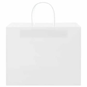 White Paper Bags with Handles - 50 pcs | 32x22x24 cm | Eco-Friendly