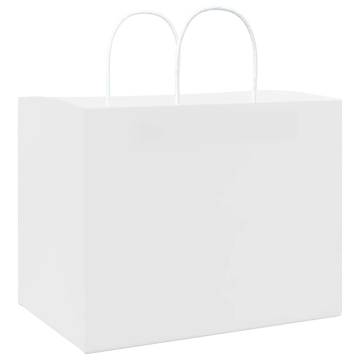 White Paper Bags with Handles - 50 pcs | 32x22x24 cm | Eco-Friendly