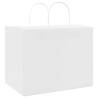 White Paper Bags with Handles - 50 pcs | 32x22x24 cm | Eco-Friendly