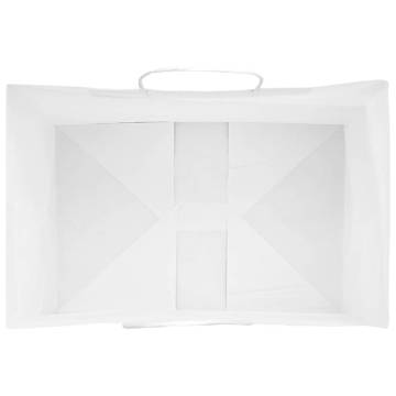 White Paper Bags with Handles - 50 pcs | 32x22x24 cm | Eco-Friendly