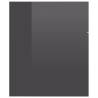 High Gloss Grey Sink Cabinet with Built-in Basin | HipoMarket