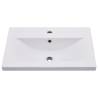 High Gloss Grey Sink Cabinet with Built-in Basin | HipoMarket