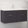  Sink Cabinet with Built-in Basin Grey Engineered Wood Colour grey Size 100 x 38.5 x 46 cm Quantity in Package 1 Model without faucet 