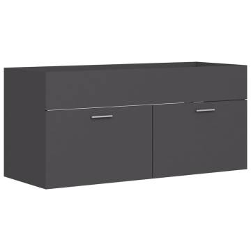 Sink Cabinet with Built-in Basin - Grey Engineered Wood