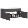 Sink Cabinet with Built-in Basin - Grey Engineered Wood