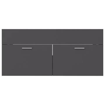 Sink Cabinet with Built-in Basin - Grey Engineered Wood