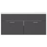 Sink Cabinet with Built-in Basin - Grey Engineered Wood