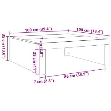 Coffee Table Grey Sonoma - 100x100 cm Engineered Wood