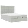 Ottoman Bed with Mattresses - Light Grey Velvet 140x200cm